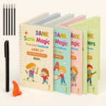 Magic Practice Copybook Set of 4 | Reusable Handwriting Books for kids Age 3-6 Years Boys & Girls