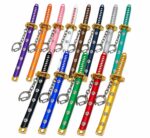 Kart Bazaar Metal Katana Keychain – Samurai Mini Sword Keyring for Car Bike and Bag, Japanese Anime Ninja Key Chain for Men Women and Kids – Multicolour (Colour May Vary)