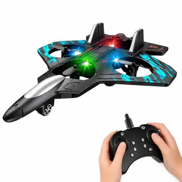 Remote Control Airplane RC Fighter Jet for Kids Adults, 2.4GHz with LED Lights, 2 Battery 20 Min Flight, Crash Proof Foam Glider, Birthday Gift Boys Girls Age 7-14, Easy to Fly Beginners