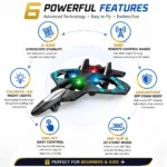 Remote Control Drone for Kids with LED Lights 80M Long Range, 6-Axis Gyro Stable Flight, 360° Flip Stunts, One-Key Takeoff, Rechargeable RC Flying Toy Gift for Boys & Girls - Image 5