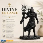 Lord Shiva Idol for Car Dashboard & Home Decor – Shiv Ji Mahadev Standing Murti Statue with Trishul | Resin God Showpiece for Office, Pooja Room | Spiritual Gift - Image 3