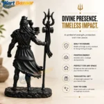 Lord Shiva Idol for Car Dashboard & Home Decor – Shiv Ji Mahadev Standing Murti Statue with Trishul | Resin God Showpiece for Office, Pooja Room | Spiritual Gift - Image 4