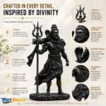 Lord Shiva Idol for Car Dashboard & Home Decor – Shiv Ji Mahadev Standing Murti Statue with Trishul | Resin God Showpiece for Office, Pooja Room | Spiritual Gift - Image 6