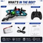 Remote Control Drone for Kids with LED Lights 80M Long Range, 6-Axis Gyro Stable Flight, 360° Flip Stunts, One-Key Takeoff, Rechargeable RC Flying Toy Gift for Boys & Girls - Image 6
