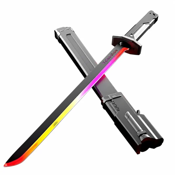 Toy Katana Sword for Kids - Electric LED Glowing Blade with Sparking Flash & Smoke Spray System, Anime Ninja Cosplay Weapon, Realistic Light Up Lightsaber Toy Gift for Boys & Girls