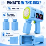 Premium Automatic Bubble Gun for Kids - Electric Bubble Blaster Machine with Solution | Large Multi-Hole Bubble Maker Toy for Boys, Girls & Toddlers | Perfect for Birthday, Party & Outdoor Fun - Image 6