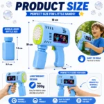 Premium Automatic Bubble Gun for Kids - Electric Bubble Blaster Machine with Solution | Large Multi-Hole Bubble Maker Toy for Boys, Girls & Toddlers | Perfect for Birthday, Party & Outdoor Fun - Image 5