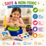 Kids Pottery Wheel Kit - DIY Clay Art and Craft Set for Girls & Boys | Educational Crafting Machine Toy with Clay, Paint & Sculpting Tools | Creative Birthday Gift for 6-12 Year Olds - Image 7