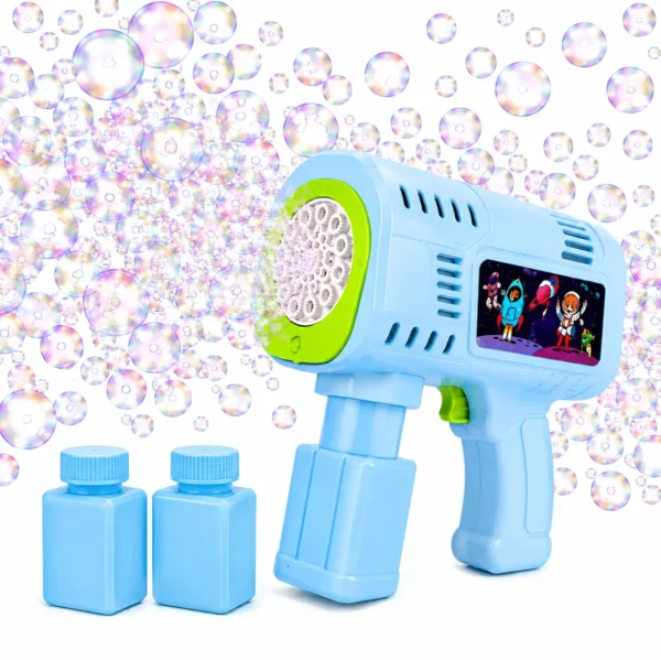 Premium Automatic Bubble Gun for Kids - Electric Bubble Blaster Machine with Solution | Large Multi-Hole Bubble Maker Toy for Boys, Girls & Toddlers | Perfect for Birthday, Party & Outdoor Fun