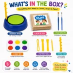 Kids Pottery Wheel Kit - DIY Clay Art and Craft Set for Girls & Boys | Educational Crafting Machine Toy with Clay, Paint & Sculpting Tools | Creative Birthday Gift for 6-12 Year Olds - Image 3