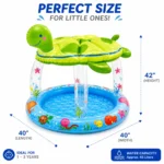 Baby Inflatable Pool with Sun Shade, Kids Swimming Pool for Toddlers, Small Splash Pool for Outdoor Garden Balcony - Image 2