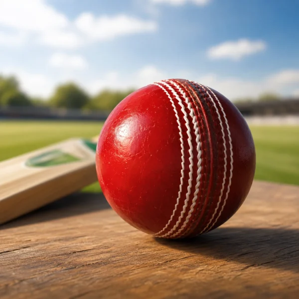 Kart Bazaar Leather Cricket Ball Red | 4 Piece Hand Stitched Hard Cork Season Ball for Practice & Match | Original Professional Cricket Ball for Men & Boys
