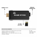 Retro TV Video Game Console Stick - 2.4G Wireless Controller Gamepad Set | Mini 4K HD Emulator Gaming Station with 64GB Card | Portable Plug and Play Classic Games for Kids & Adults - Image 3