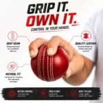 Kart Bazaar Leather Cricket Ball Red | 4 Piece Hand Stitched Hard Cork Season Ball for Practice & Match | Original Professional Cricket Ball for Men & Boys - Image 3
