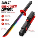 Toy Katana Sword for Kids - Electric LED Glowing Blade with Sparking Flash & Smoke Spray System, Anime Ninja Cosplay Weapon, Realistic Light Up Lightsaber Toy Gift for Boys & Girls - Image 2
