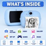 Kids Instant Print Camera & Camcorder | 48MP Dual Selfie Lens, 1080P HD Video & MP3 | Inkless Bluetooth Digital Photo Printer | Birthday Gift Learning Toy for Boys & Girls Ages 4-12 - Image 9
