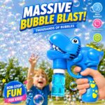 Electric T-Rex Bubble Machine Maker with 2 Solutions | Fun Animal Bubble Shooter Toy for Toddlers, Boys & Girls - Image 5