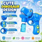 Electric T-Rex Bubble Machine Maker with 2 Solutions | Fun Animal Bubble Shooter Toy for Toddlers, Boys & Girls - Image 2