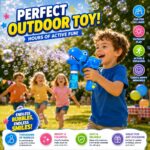 Electric T-Rex Bubble Machine Maker with 2 Solutions | Fun Animal Bubble Shooter Toy for Toddlers, Boys & Girls - Image 6