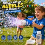 Premium Bubble Gatlin Gun - Large Bazooka Bubble Machine with Dip Tray & Solution | Big Multi-Hole Bubble Maker Toy for Kids, Boys & Girls - Image 5