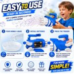 Premium Bubble Gatlin Gun - Large Bazooka Bubble Machine with Dip Tray & Solution | Big Multi-Hole Bubble Maker Toy for Kids, Boys & Girls - Image 3