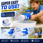 Premium Bubble Gatlin Gun - Large Bazooka Bubble Machine with Dip Tray & Solution | Big Multi-Hole Bubble Maker Toy for Kids, Boys & Girls - Image 4