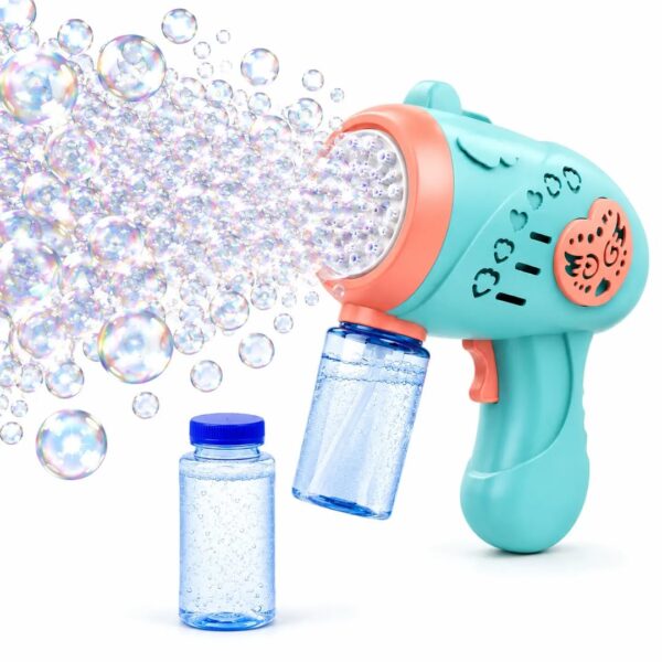 Cute Premium Electric Bubble Gun for Kids - Automatic Bubble Blaster Machine with Solution | Large Multi-Hole Bubble Maker Toy for Boys, Girls & Toddlers | Perfect for Birthday, Party & Holi