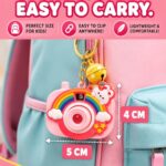 Mini Projection Camera Keychain for Kids (Pack of 6) Cute Cartoon Projector Toy Keyring with Bell Charm | Birthday Return Gift for Girls Boys | Party Favour Kanjak Navratri Gift Items | Kawaii Camera Key Chain - Image 4