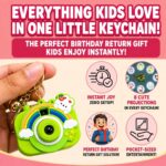 Mini Projection Camera Keychain for Kids (Pack of 6) Cute Cartoon Projector Toy Keyring with Bell Charm | Birthday Return Gift for Girls Boys | Party Favour Kanjak Navratri Gift Items | Kawaii Camera Key Chain - Image 3