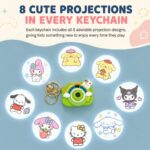 Mini Projection Camera Keychain for Kids (Pack of 6) Cute Cartoon Projector Toy Keyring with Bell Charm | Birthday Return Gift for Girls Boys | Party Favour Kanjak Navratri Gift Items | Kawaii Camera Key Chain - Image 6