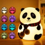 Panda Night Light Lamp for Kids Room Cute LED Silicone Touch Lamp, USB Rechargeable Colour Changing Bedside Table Lamp | Birthday Gift for Girls Boys Women | Soft Baby Night Lamp Bedroom Home Décor