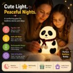 Panda Night Light Lamp for Kids Room Cute LED Silicone Touch Lamp, USB Rechargeable Colour Changing Bedside Table Lamp | Birthday Gift for Girls Boys Women | Soft Baby Night Lamp Bedroom Home Décor - Image 4