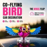 Flying Bird Car Dashboard Decoration with Flapping Wings | Wind Powered Co-Flying Bird Ornament for Car Bike Motorcycle Interior Accessories | Metal Bird Figurine Showpiece Decor for Home Garden Outdoor - Image 7