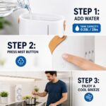 Portable Tower Fan Rechargeable with LED Light | Mini Dual Head Table Fan USB Charging High Speed Silent | Small Desktop Cooling Fan for Room Home Office Bedroom Kitchen Outdoor Camping Travel - Image 6