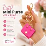 Cute Mini Purse Keychain for Women & Girls — Aesthetic Handbag Charm with Gold Hardware, Coin Pouch Keyring for Earbuds, Keys & Cash, Trendy Fashion Accessory, Perfect Gift for Birthday (Set of 1) - Image 2