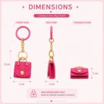 Cute Mini Purse Keychain for Women & Girls — Aesthetic Handbag Charm with Gold Hardware, Coin Pouch Keyring for Earbuds, Keys & Cash, Trendy Fashion Accessory, Perfect Gift for Birthday (Set of 1) - Image 4
