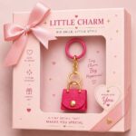Cute Mini Purse Keychain for Women & Girls — Aesthetic Handbag Charm with Gold Hardware, Coin Pouch Keyring for Earbuds, Keys & Cash, Trendy Fashion Accessory, Perfect Gift for Birthday (Set of 1) - Image 6
