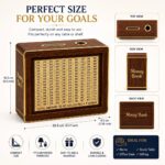 Wooden Money Saving Box for Kids & Adults – Piggy Bank with 1 Lakh Savings Tracker | Coin & Cash Gullak with Lock | Big Money Bank Gift for Boys Girls Women Men | Wooden Piggy Bank Box for Home - Image 2