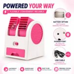 Portable Mini Cooler Fan for Room – Small Air Cooler for Home Office Desk & Kitchen | USB & Battery Operated Table AC Fan with Ice Water Cooling | Mini Air Conditioner Blower for Car Bedroom - Image 3