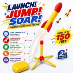 Rocket Launcher Toy for Kids Outdoor Toys & Games for Garden | Kid Toy Launcher Game Set with 3 Foam Rockets | Flying Air Jump Stomp Rocket Toys for Boys Girls Ages 3 to 8+ Years Old - Image 3