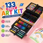 133 Pcs Art Kit for Kids - Drawing & Painting Colour Set for Girls & Boys | Pencil, Oil Pastel, Watercolour, Crayon, Marker Pen & Brush Stationery Gift Box for Birthday | Art Supplies for Sketching & Craft - Image 3
