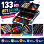 133 Pcs Art Kit for Kids - Drawing & Painting Colour Set for Girls & Boys | Pencil, Oil Pastel, Watercolour, Crayon, Marker Pen & Brush Stationery Gift Box for Birthday | Art Supplies for Sketching & Craft - Image 2