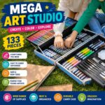 133 Pcs Art Kit for Kids - Drawing & Painting Colour Set for Girls & Boys | Pencil, Oil Pastel, Watercolour, Crayon, Marker Pen & Brush Stationery Gift Box for Birthday | Art Supplies for Sketching & Craft - Image 4