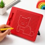 Magnetic Drawing Board for Kids – Erasable Magnetic Dot Pad with Stylus Pen | Educational Doodle Slate for Toddlers Boys Girls 2 to 6 Years Old | Travel Friendly, Mess Free, Reusable Writing Tablet | Birthday & Return Gift