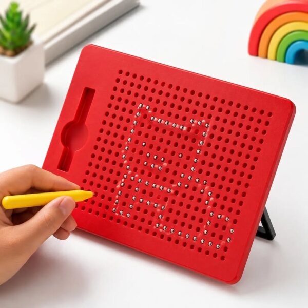 Magnetic Drawing Board for Kids – Erasable Magnetic Dot Pad with Stylus Pen | Educational Doodle Slate for Toddlers Boys Girls 2 to 6 Years Old | Travel Friendly, Mess Free, Reusable Writing Tablet | Birthday & Return Gift