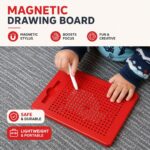 Magnetic Drawing Board for Kids – Erasable Magnetic Dot Pad with Stylus Pen | Educational Doodle Slate for Toddlers Boys Girls 2 to 6 Years Old | Travel Friendly, Mess Free, Reusable Writing Tablet | Birthday & Return Gift - Image 4