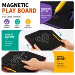 Magnetic Drawing Board for Kids – Erasable Magnetic Dot Pad with Stylus Pen | Educational Doodle Slate for Toddlers Boys Girls 2 to 6 Years Old | Travel Friendly, Mess Free, Reusable Writing Tablet | Birthday & Return Gift - Image 7