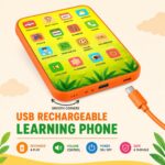 Smart Toy Phone for Kids with Music Lights & Voice Record | Multi-Language Educational Learning Mobile for Baby Toddler 1 2 3 Year Old Boy Girl | ABC 123 Nursery Rhymes Animals | Interactive Birthday Gift for Kids - Image 5