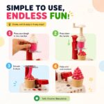 Ice Cream Maker Machine Play Dough Clay Set – Kids Kitchen Toy Kit for Girls & Boys | Ice Cream Making Gift for 3 to 8 Year Old boys & girls | Pretend Play Clay Toys Set - Image 2