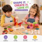 Ice Cream Maker Machine Play Dough Clay Set – Kids Kitchen Toy Kit for Girls & Boys | Ice Cream Making Gift for 3 to 8 Year Old boys & girls | Pretend Play Clay Toys Set - Image 5